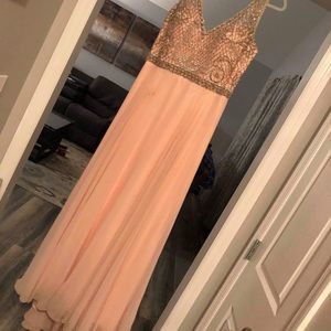 blush pink prom dress